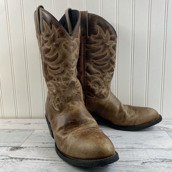 Laredo Men's (68384) 12" All Leather 2” Heel Classic Cowboy Western Boot 11.5EW - Picture 3 of 15